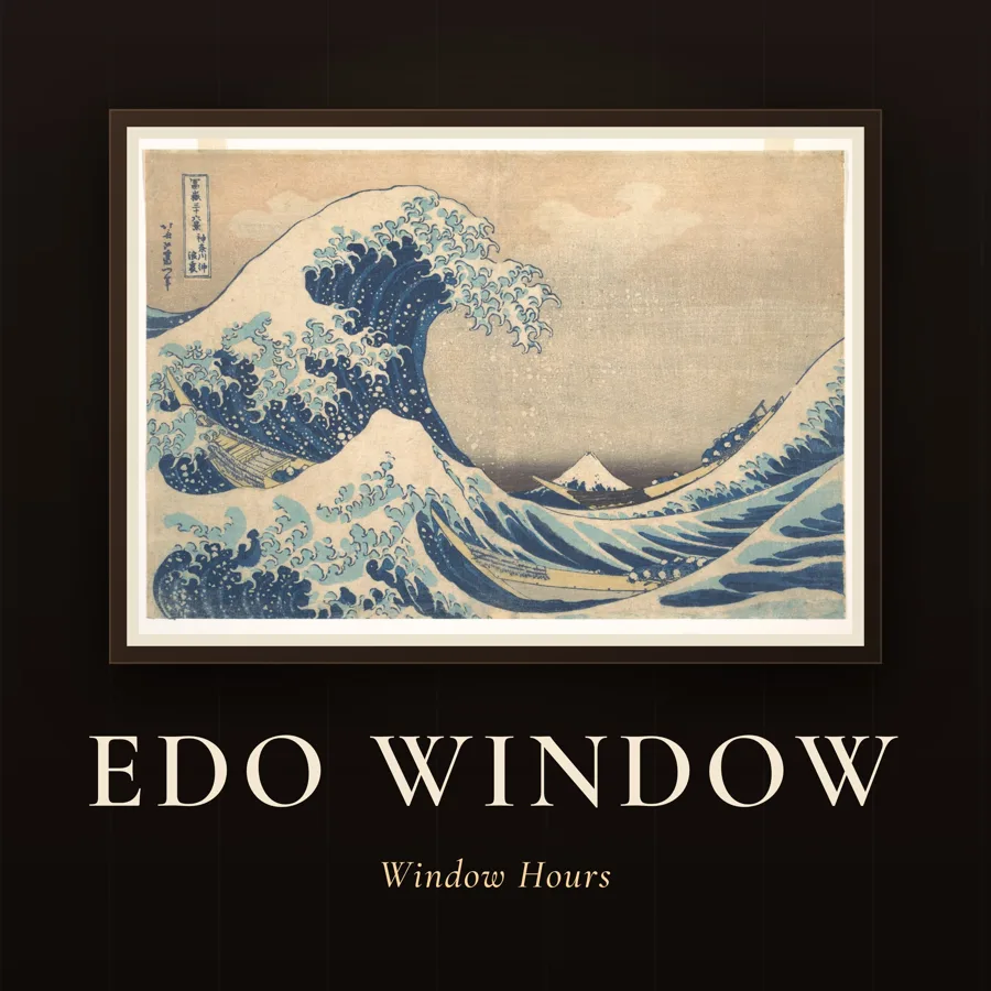 Edo Window album cover: the Great Wave in a dark frame